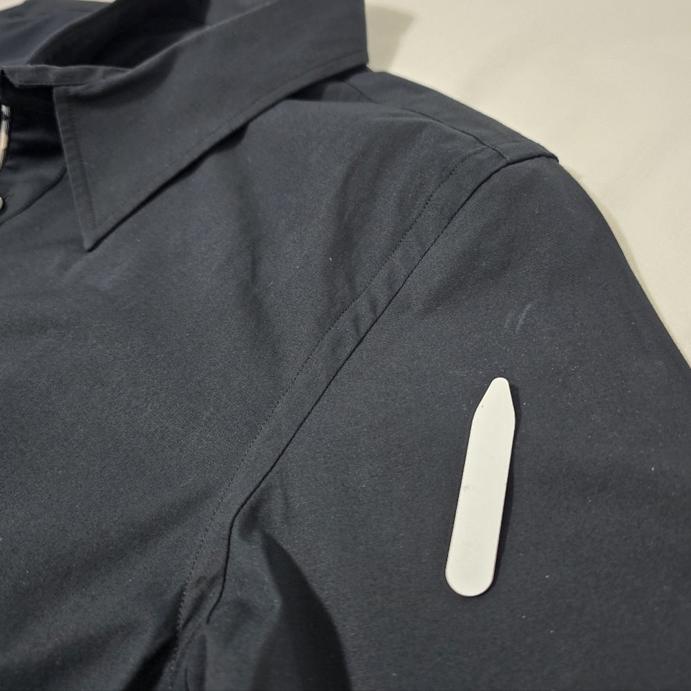 Burberry London Black Nova Check Button Down Shirt M Cotton Stretch Designer - Picture 9 of 9